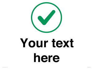 Custom plain background, green tick in circle sign